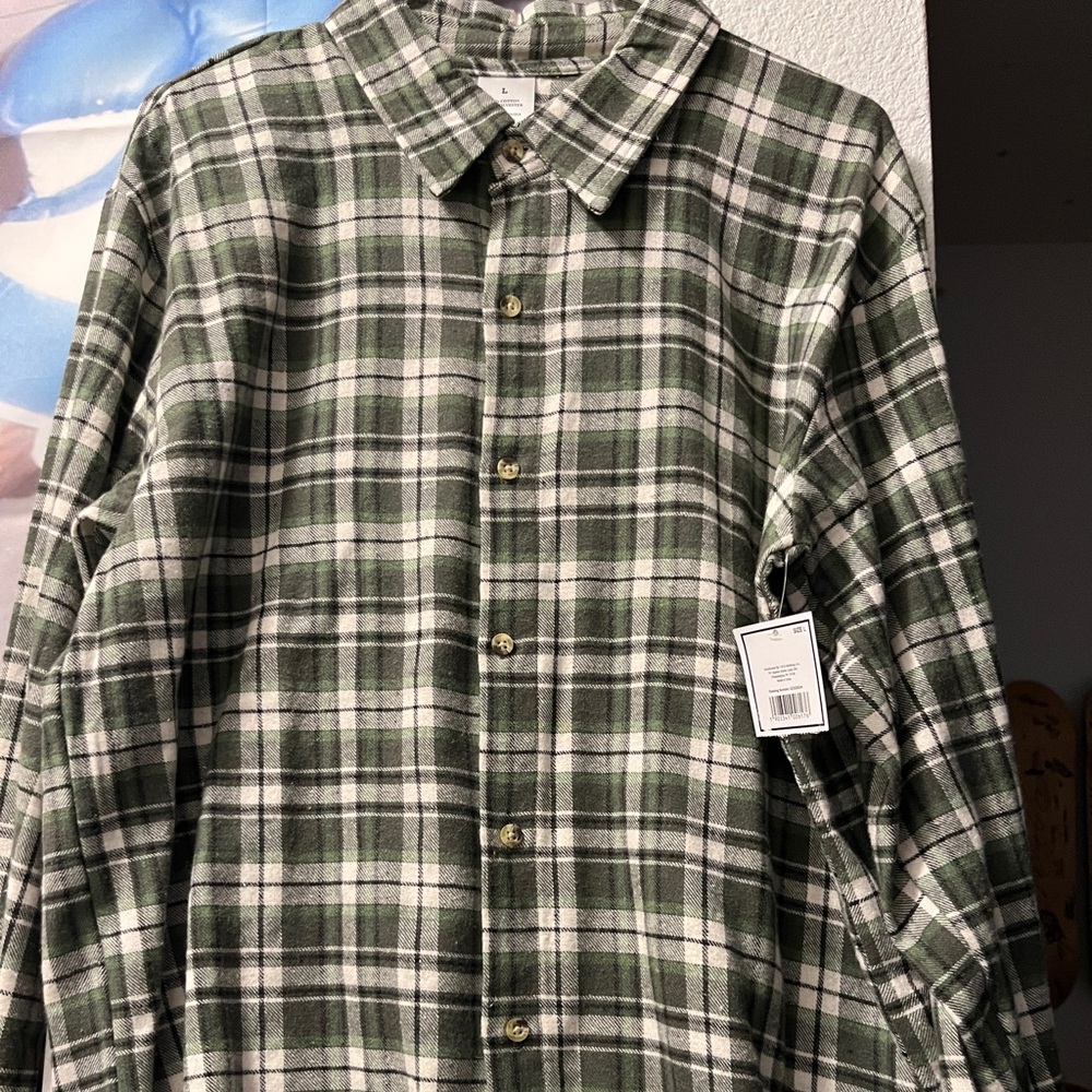 NWT Green Button Up